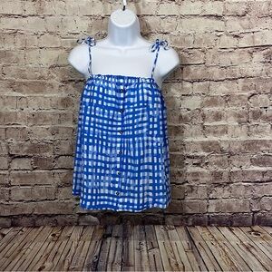 Lilly Pulitzer Blue Check Sleeveless Top